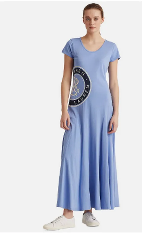 Lauren Ralph Lauren Womens Logo Maxi Dress, XS
