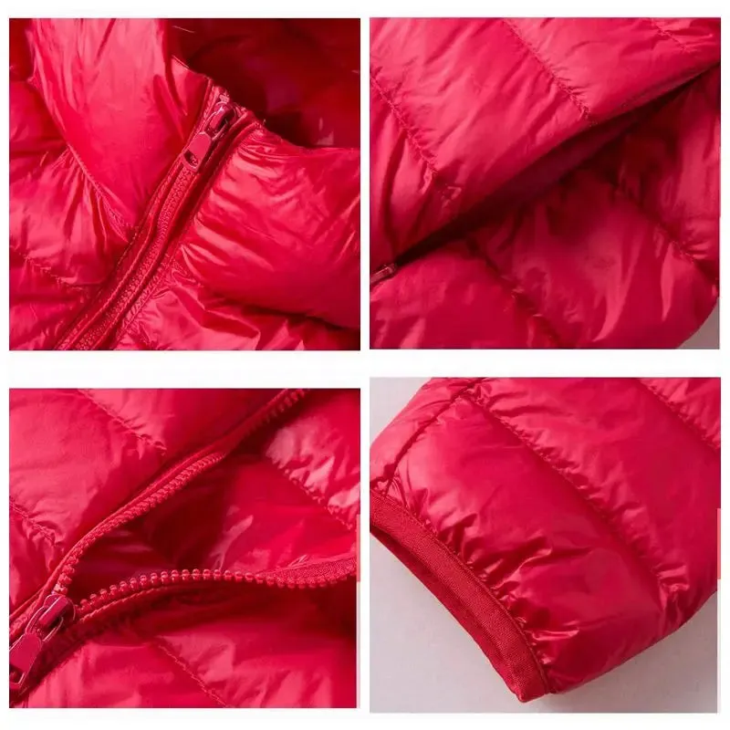 Lightweight Women's 90% Duck Down Hooded Jacket - Casual Windbreaker Parka for All Seasons