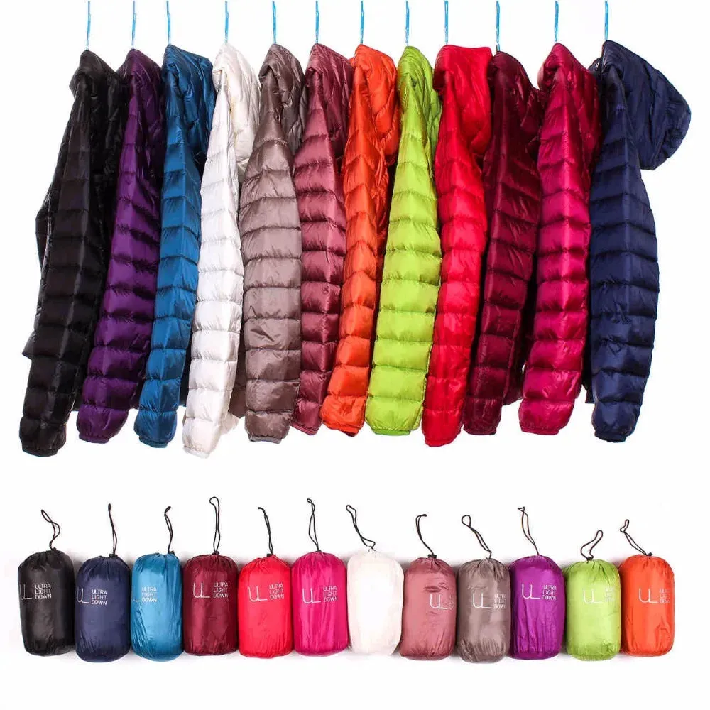 Lightweight Women's 90% Duck Down Hooded Jacket - Casual Windbreaker Parka for All Seasons