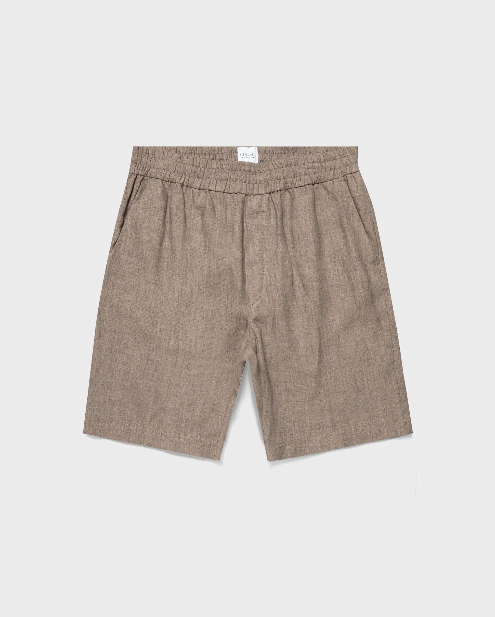 LINEN DRAWSTRING SHORT / DARK SAND