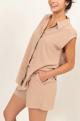 LINEN SHIRT AND SHORTS SET