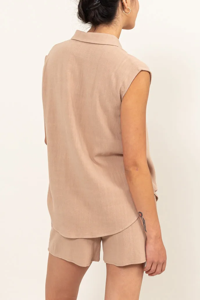 LINEN SHIRT AND SHORTS SET