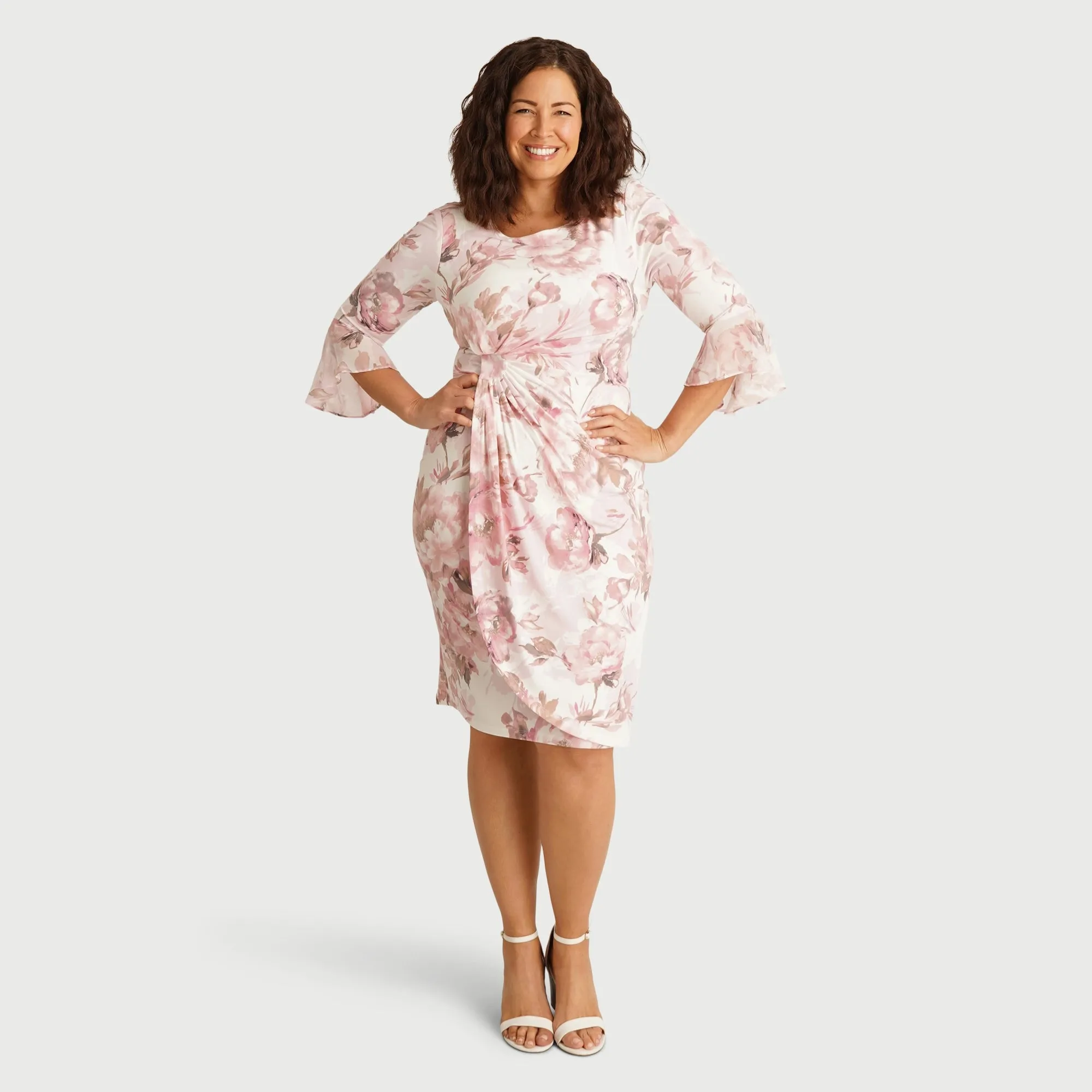 Lisa 2.0 Rose Floral Faux Wrap Dress