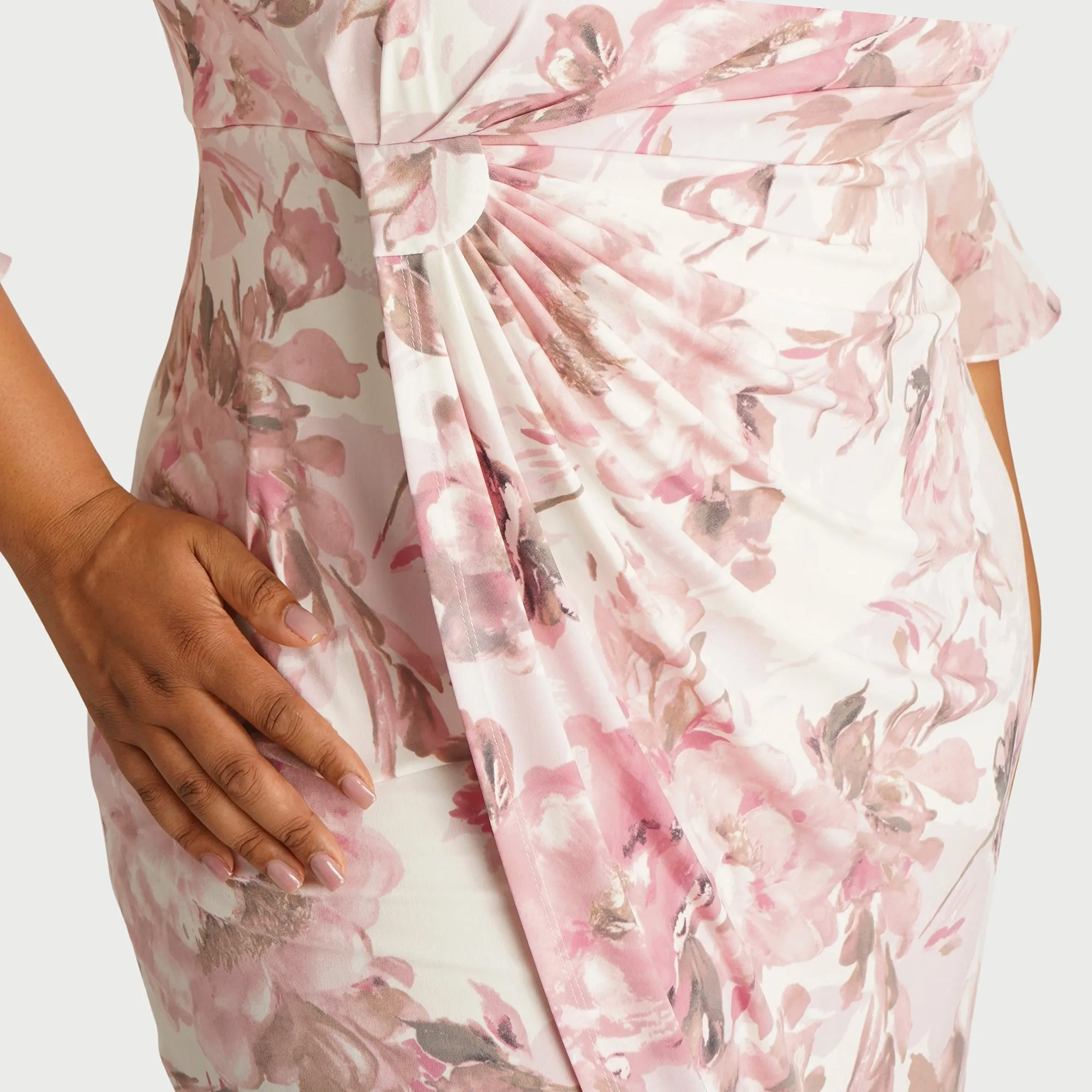 Lisa 2.0 Rose Floral Faux Wrap Dress