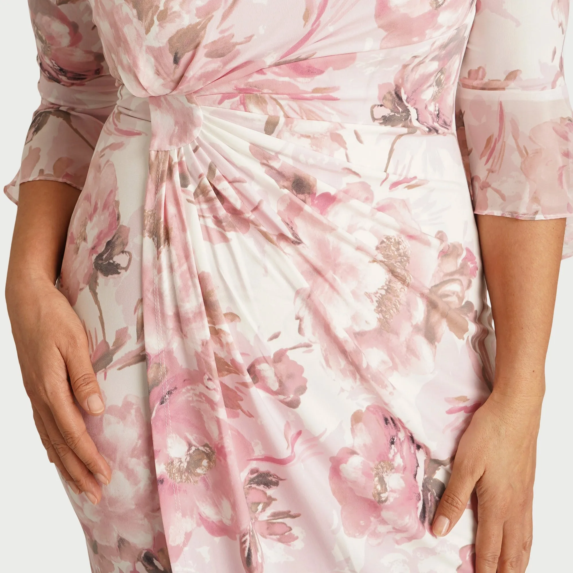 Lisa 2.0 Rose Floral Faux Wrap Dress