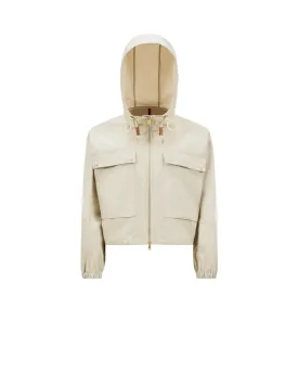 MONCLER SAUVAN SHORT HOODED PARKA BEIGE