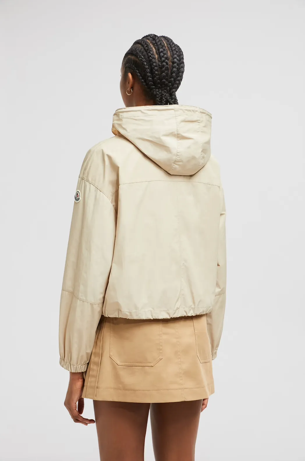 MONCLER SAUVAN SHORT HOODED PARKA BEIGE