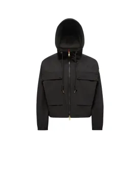MONCLER SAUVAN SHORT HOODED PARKA BLACK