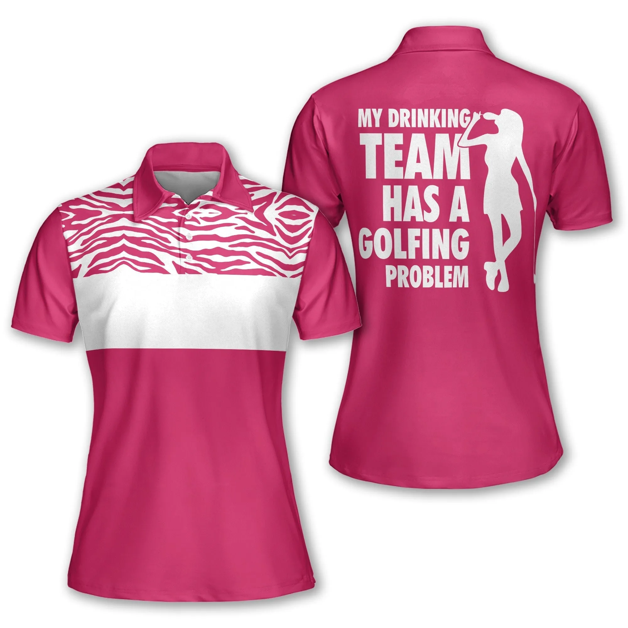 My Drinking Team Has A Golfing Problem Women Short Sleeve Polo Shirt, Sleeveless Polo Shirt
