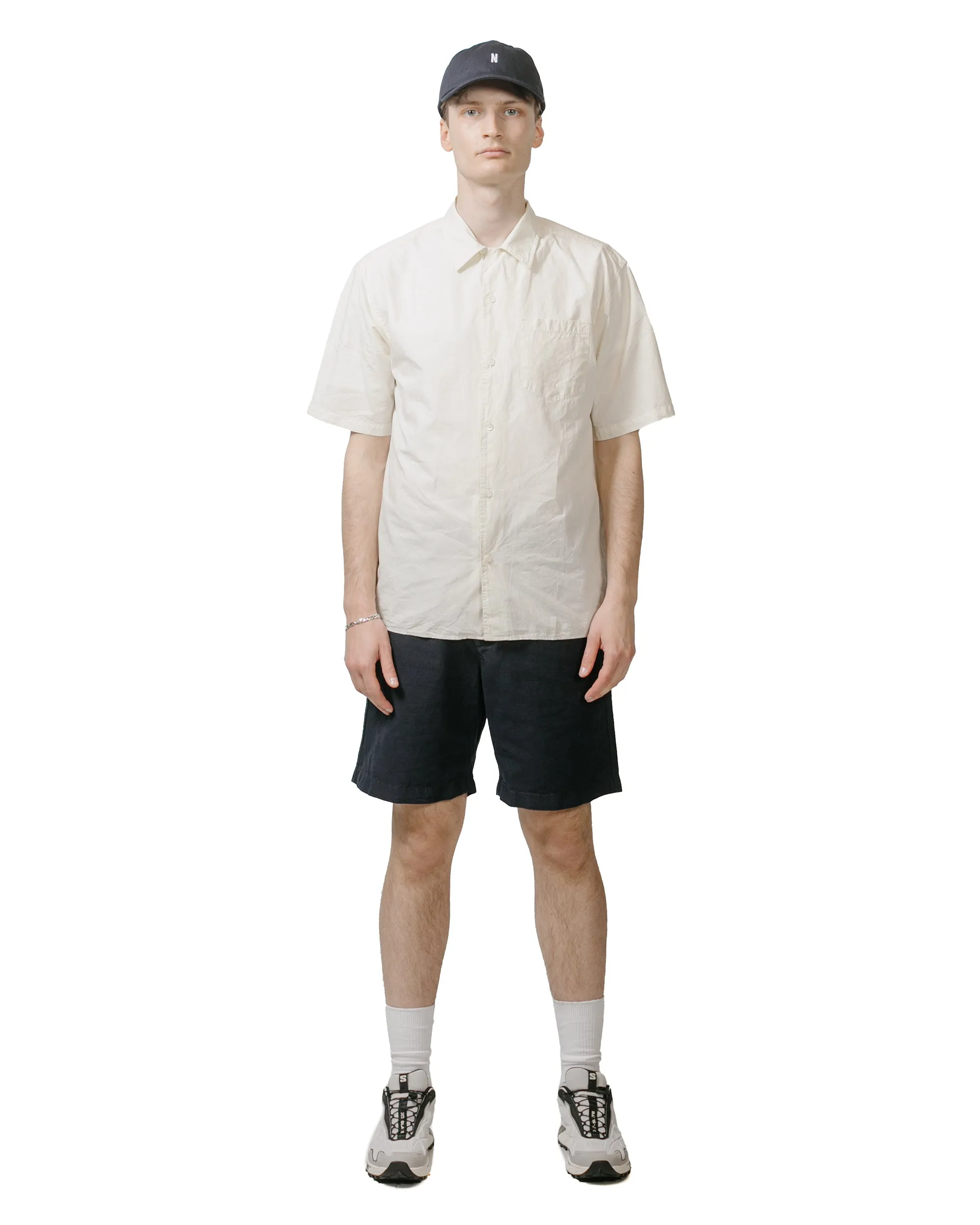 Norse Projects Ezra Relaxed Cotton Linen Short Dark Navy