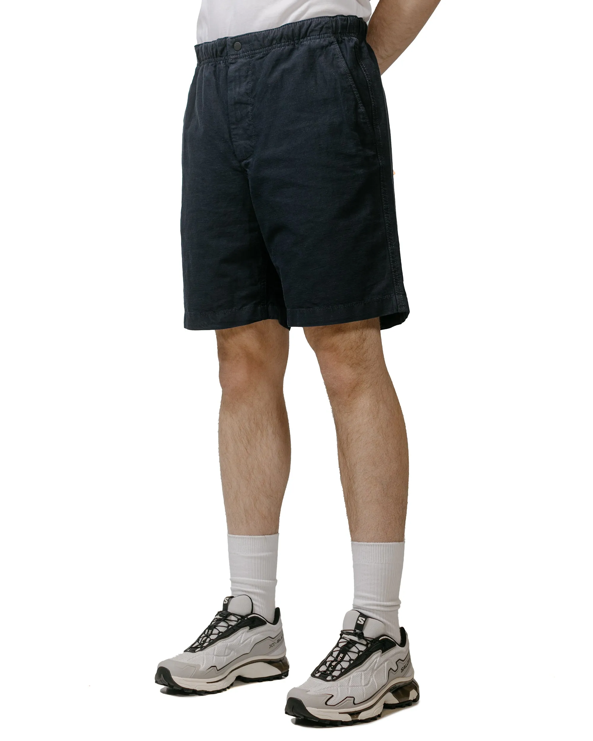 Norse Projects Ezra Relaxed Cotton Linen Short Dark Navy