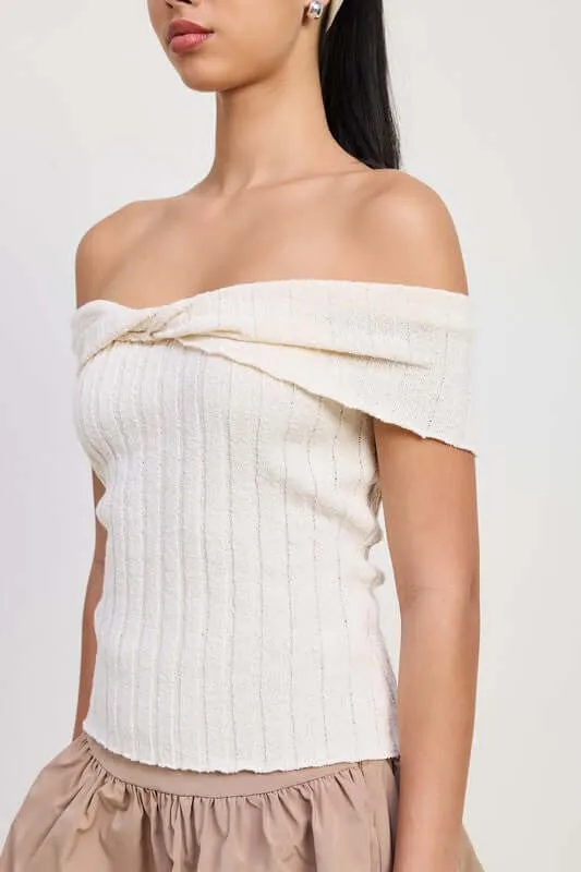 Off Shoulder Sweater Top