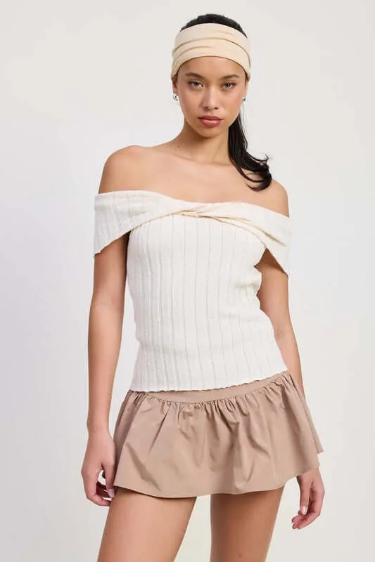 Off Shoulder Sweater Top