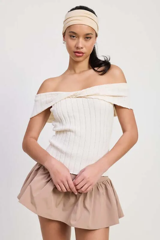 Off Shoulder Sweater Top