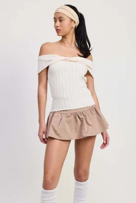Off Shoulder Sweater Top