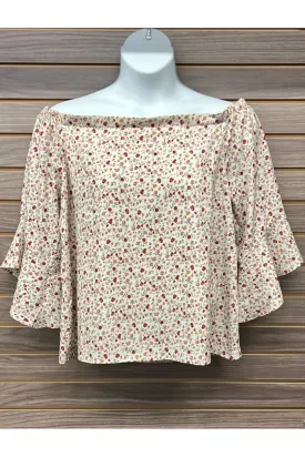 Plus Floral Off Shoulder Blouse