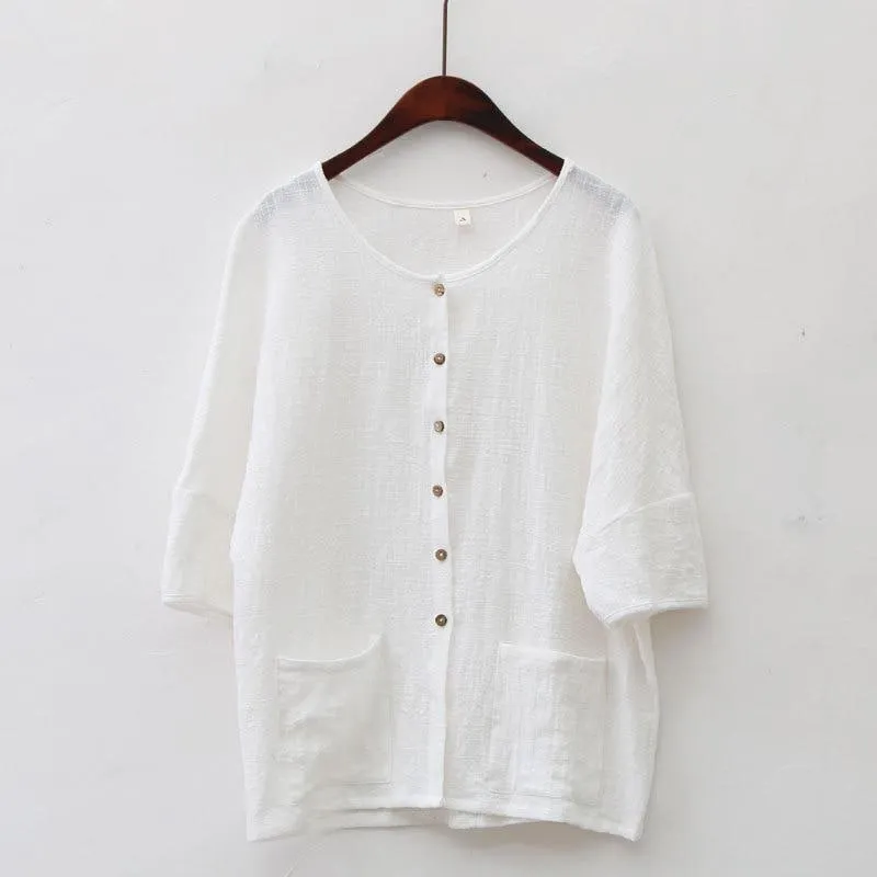 Short Sleeve Button Up Cardigan  | Zen