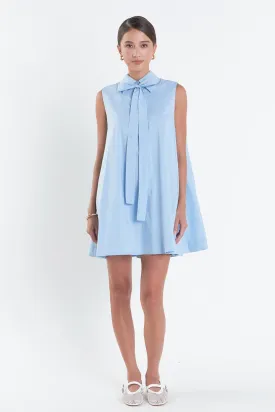 Sleeveless Bow Shirt Dress