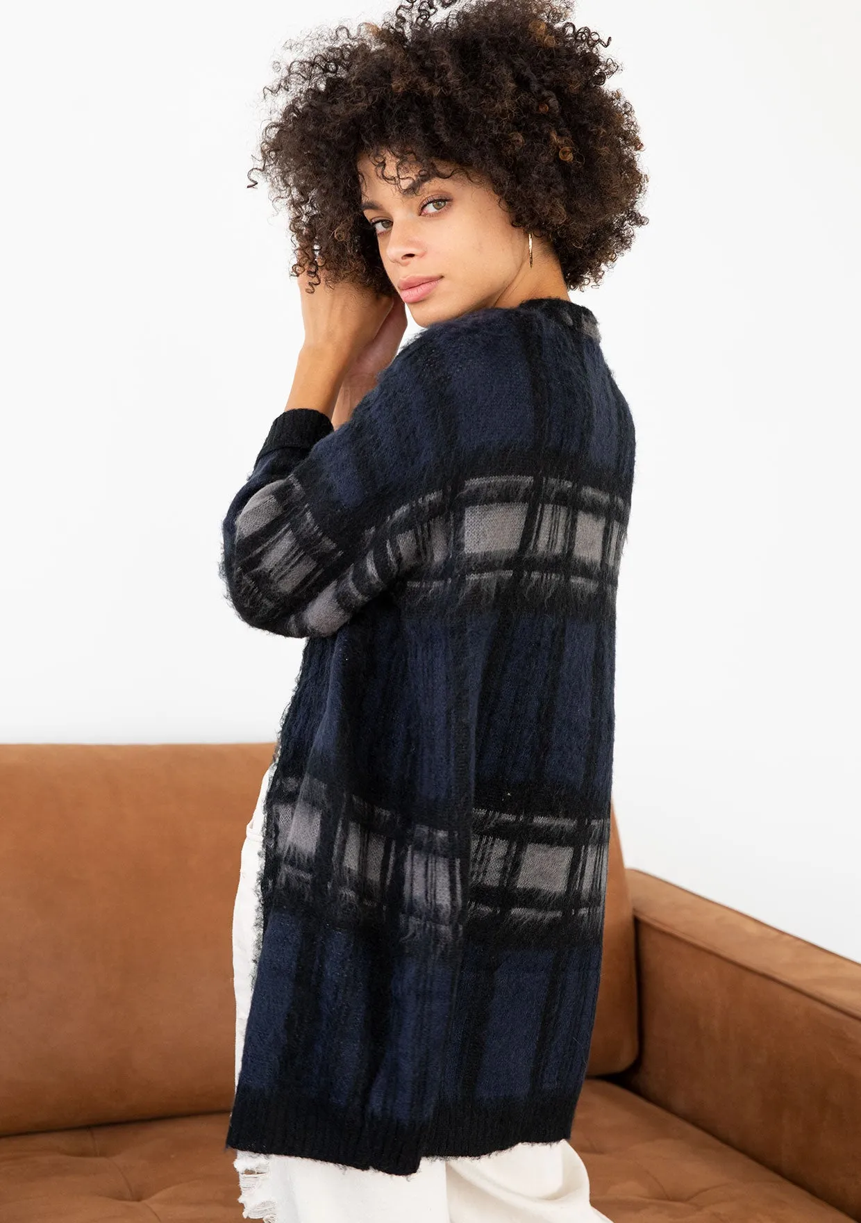 Soft Tonal Cozy 3/4 Sleeve Cardigan