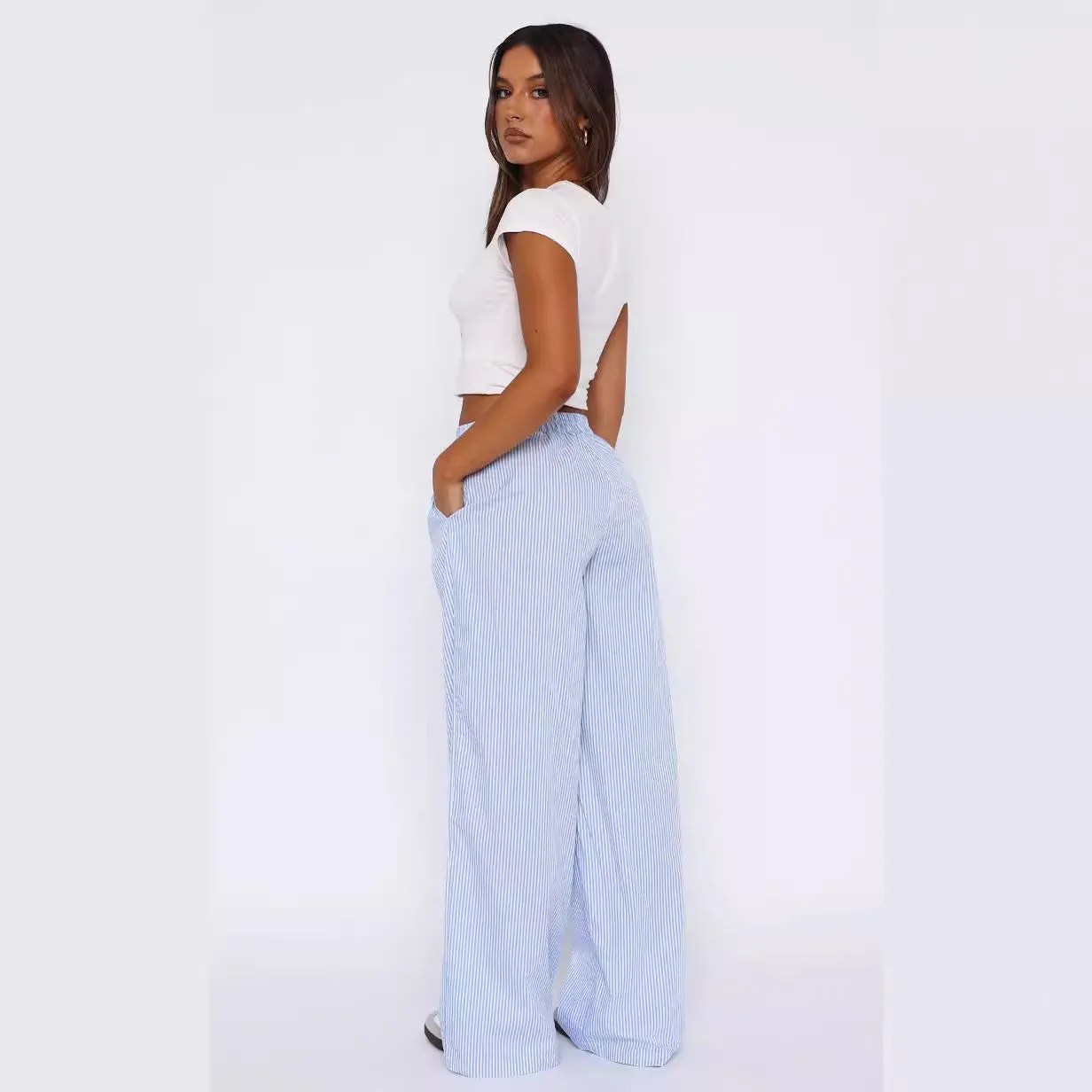 Summer Stride Casual Wide Leg Trousers