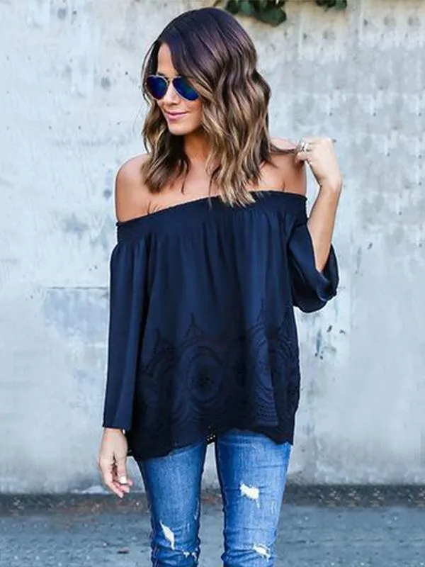 TastyHottie - Stylish Off-the-shoulder Long Sleeves Blouse&shirt Tops