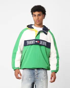 Tommy Jeans Oversized Chicago Archive Popover Windbreaker Jacket Coastal Green/Multi