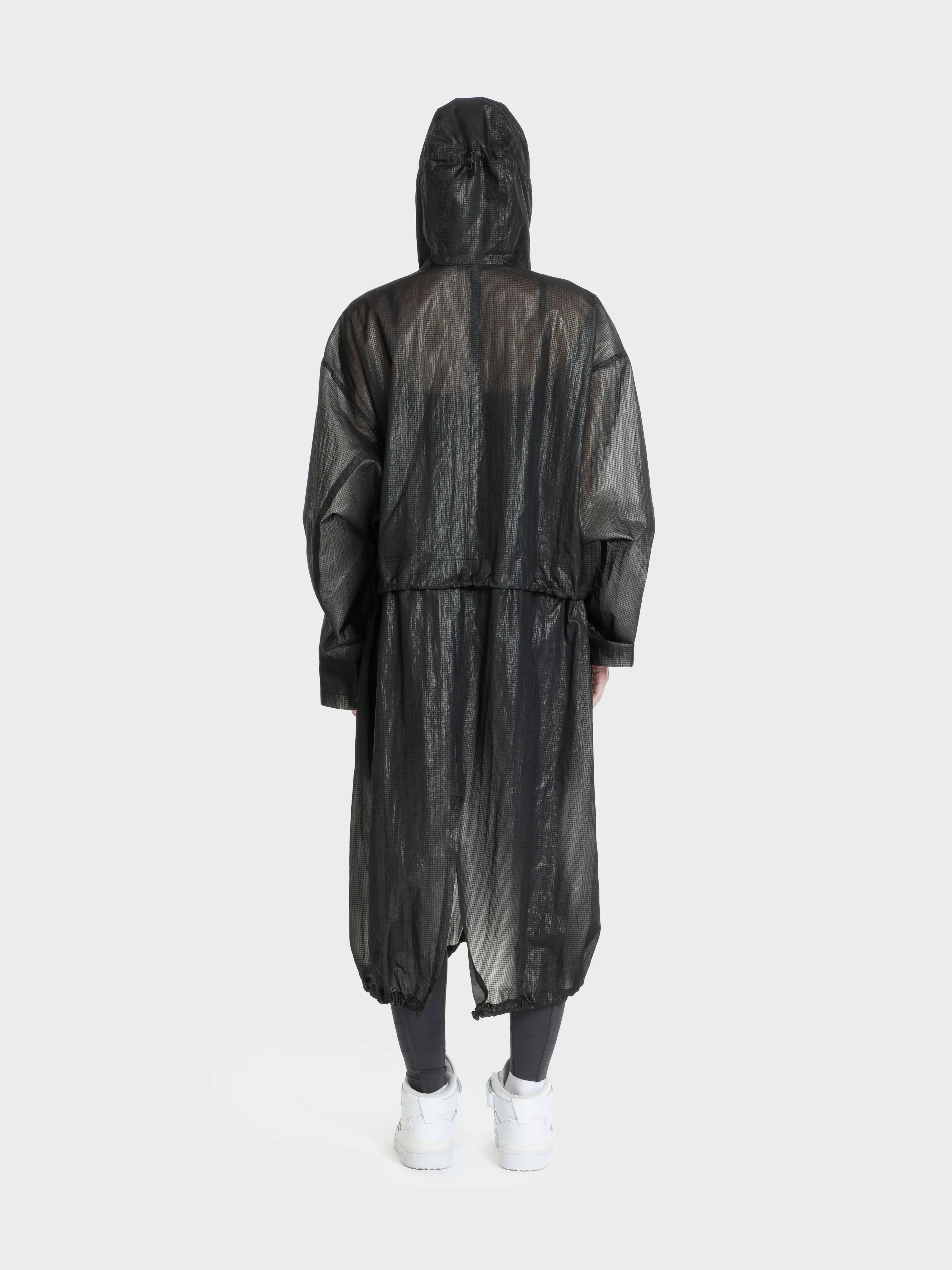 Unisex hi tec zip adjustable ripstop long transparent windbreaker