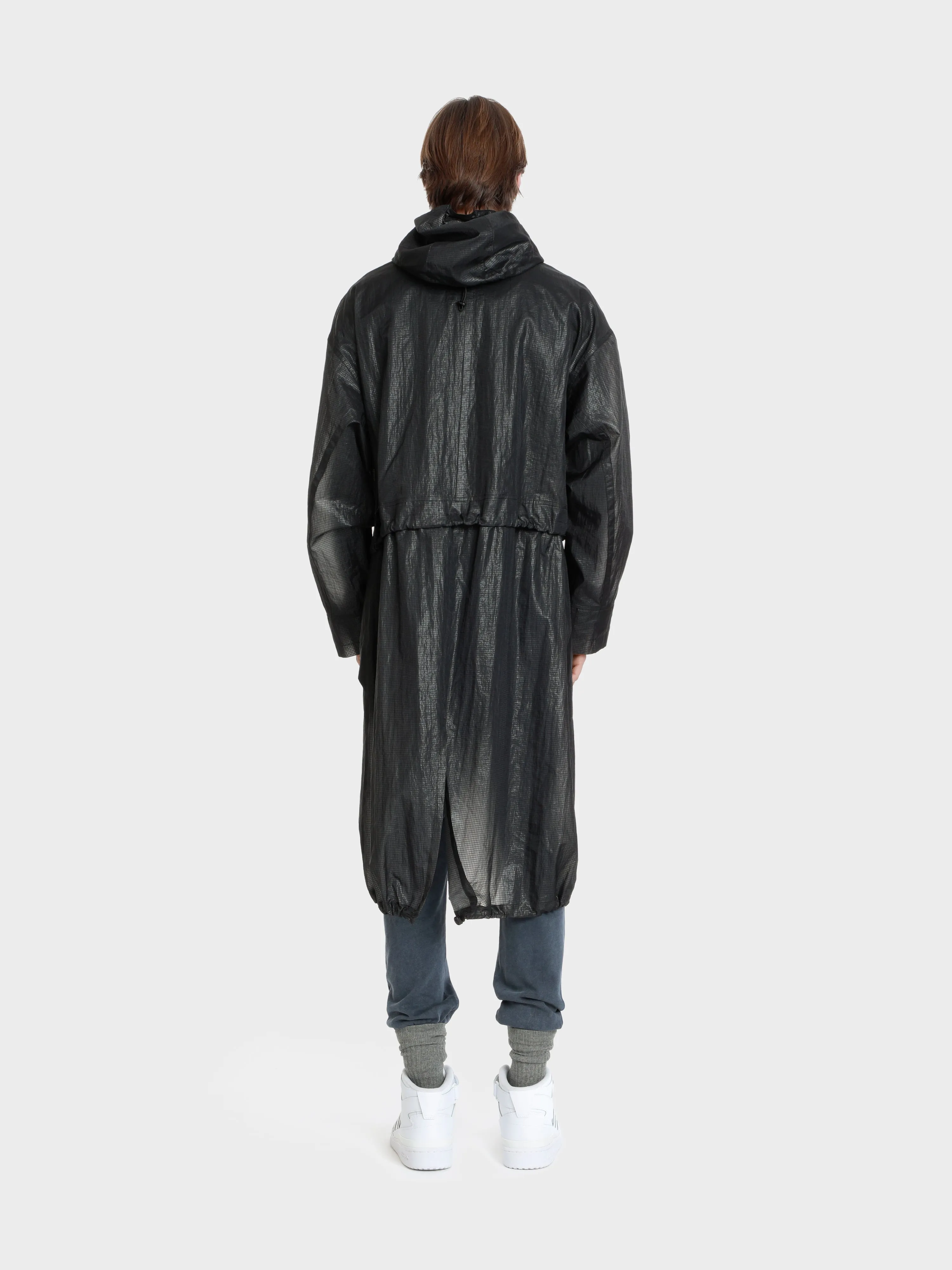 Unisex hi tec zip adjustable ripstop long transparent windbreaker