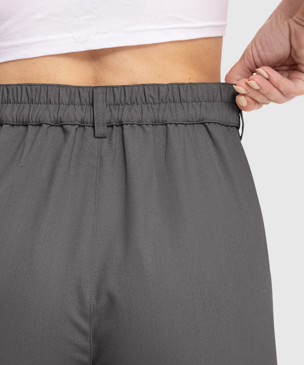 Women High Waisted Wide Leg Linen Palazzo Capri Pants