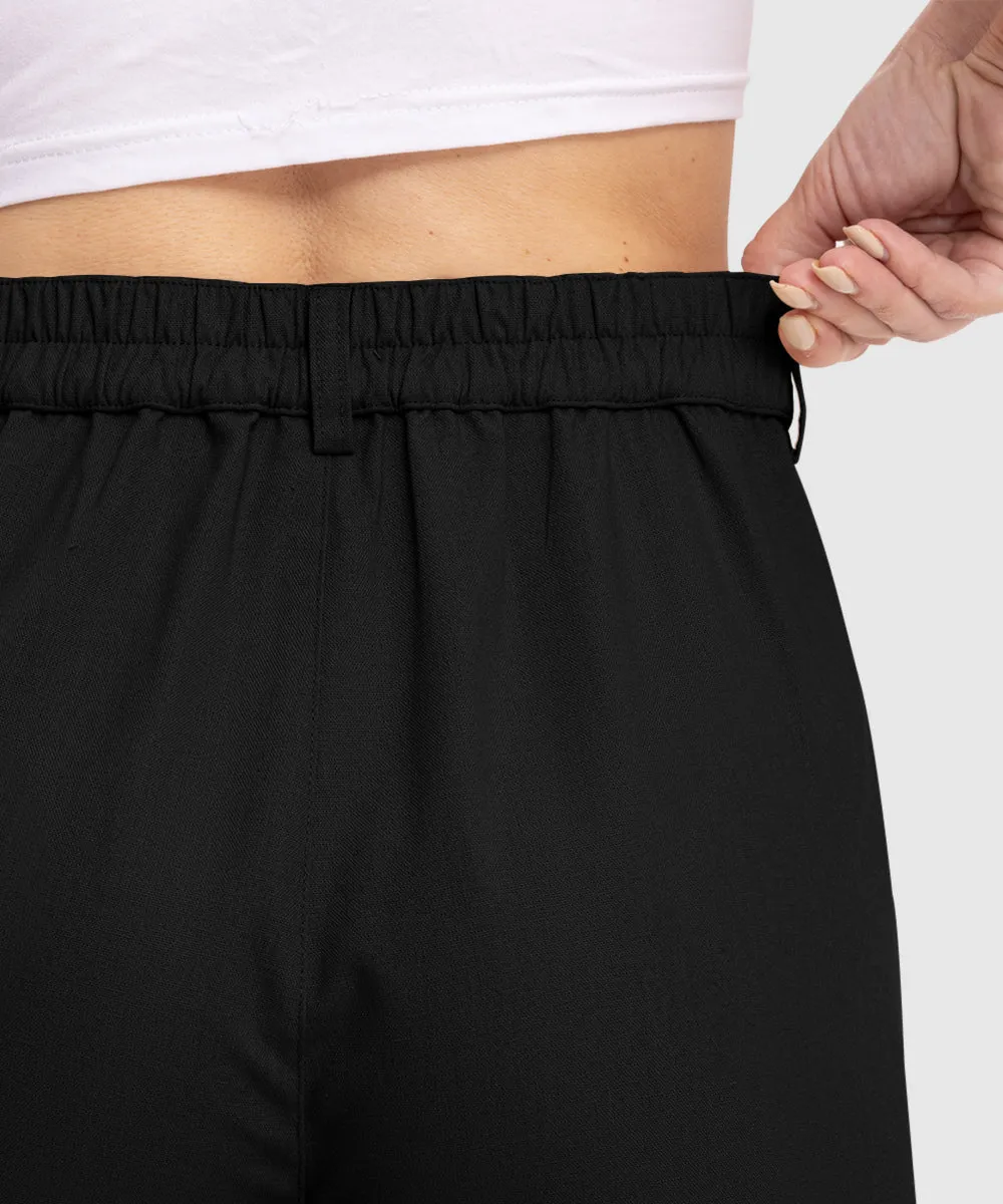 Women High Waisted Wide Leg Linen Palazzo Capri Pants