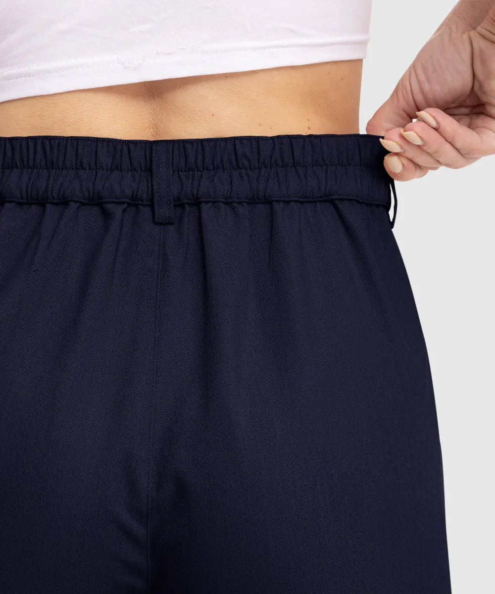 Women High Waisted Wide Leg Linen Palazzo Capri Pants