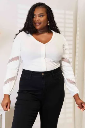 Women's Double Take V-Neck Dropped Shoulder Blouse